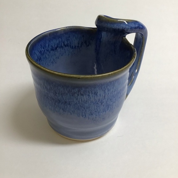 Studio Art Pottery Coffee Mug SIGNED Blue Twist Handle Stone Melbourne Florida - Picture 7 of 15